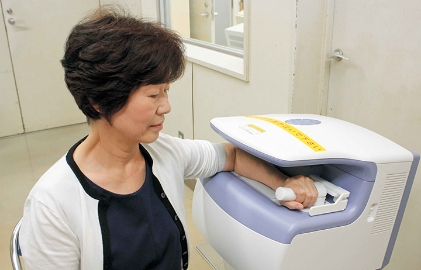 骨密度測定装置の様子